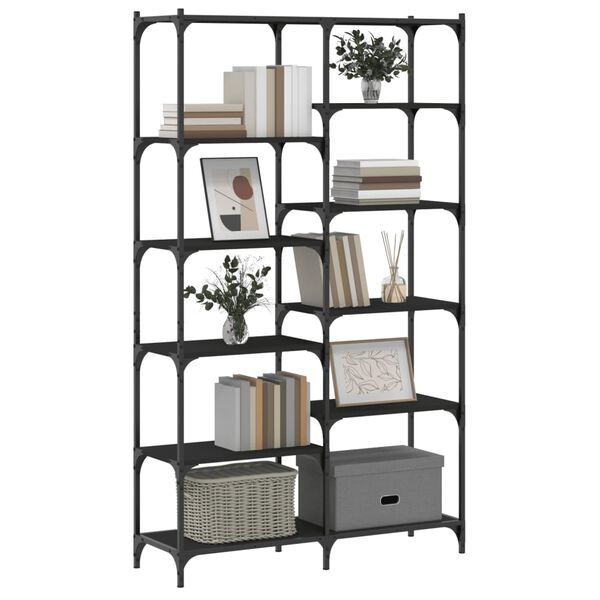 vidaXL B&uuml;cherregal Schwarz 100x32x170 cm Holzwerkstoff und Eisen