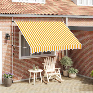 vidaXL Einziehbare Markise Handbetrieben 300 cm Orange/Wei&szlig; Gestreift