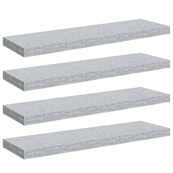 vidaXL Schweberegale 4 Stk. Betongrau 80x23,5x3,8 cm MDF