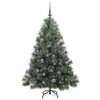 vidaXL K&uuml;nstlicher Weihnachtsbaum mit 150 LEDs Gr&uuml;n 150 cm PE und PVC