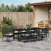 vidaXL Garten Essgruppe mit Kissen 9 pcs Schwarz Poly-Rattan