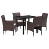 vidaXL Garten Essgruppe 5 stk. Braun Poly-Rattan