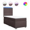 vidaXL Boxspringbett mit Matratze Dunkelbraun 80x200 cm Stoff