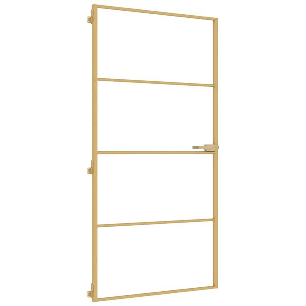 vidaXL Innent&uuml;r Schlank Golden 102,5x201,5 cm Hartglas und Aluminium
