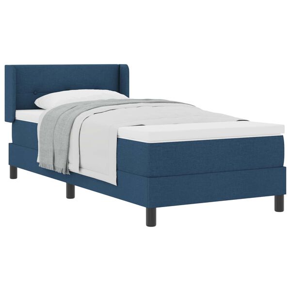 vidaXL Boxspringbett mit Matratze Blau 200 x 80 cm Polyester
