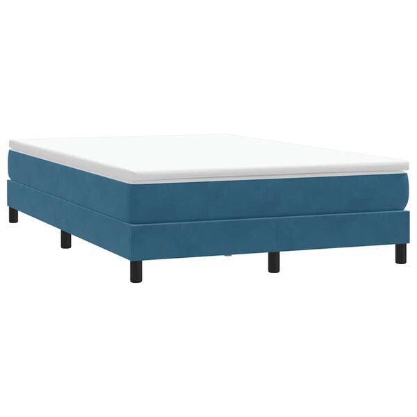 vidaXL Boxspringbett ohne Matratze Dunkelblau 160x210 cm Samt