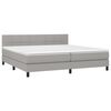 vidaXL Boxspringbett mit Matratze & LED Hellgrau 200x200 cm Stoff