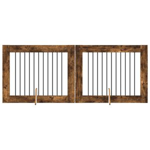 vidaXL Hundetor mit St&auml;ndern 2 pcs Ger&auml;ucherte Eiche 100 x 80 cm
