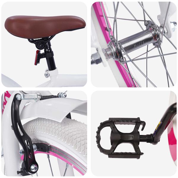 vidaXL Kinderfahrrad 18 Zoll f&uuml;r 5-7 Jahre alt Wei&szlig;