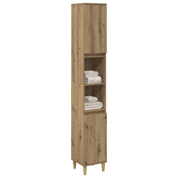 vidaXL Badschrank Artisan-Eiche 30x30x190 cm Holzwerkstoff