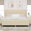 vidaXL Boxspringbett mit Matratze Creme 200 x 200 cm Stoff