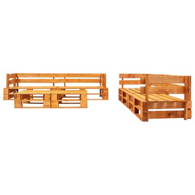 vidaXL 6-tlg. Garten-Lounge-Set aus Paletten mit Roten Kissen Holz