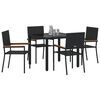 vidaXL Garten Essgruppe 5 pcs Schwarz Poly-Rattan
