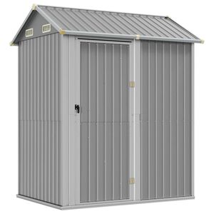 vidaXL Gartenhaus Hellgrau 192x152,5x237 cm Verzinkter Stahl