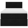 vidaXL Ottoman-Bett mit Matratze & LEDs Schwarz 90x190 cm Samt