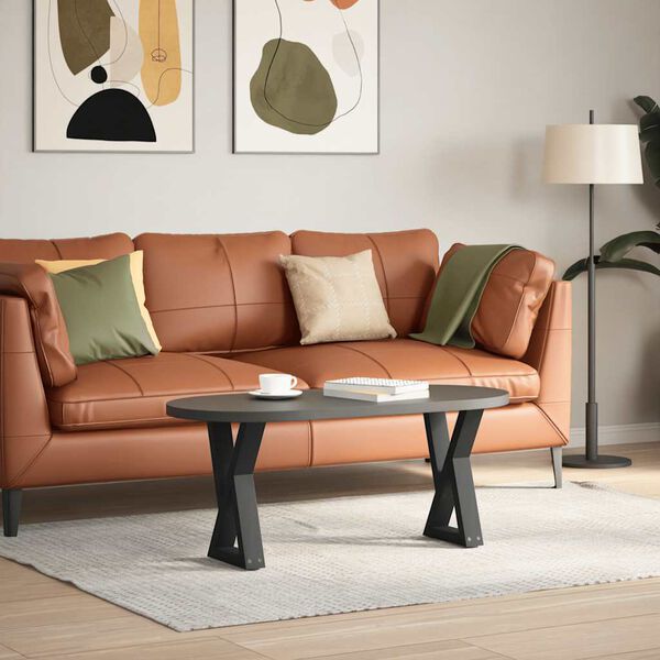 vidaXL Couchtischbeine 2 Stk. Schwarz 38x(42-43,3) cm Stahl