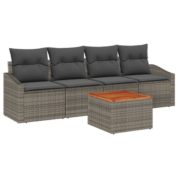 vidaXL Garten-Sofa-Set 5 pcs Grau