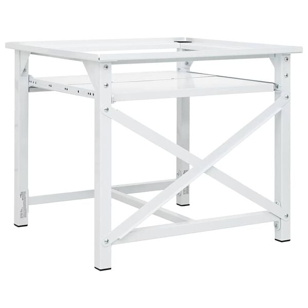 vidaXL Waschmaschinen-Untergestell mit Ausziehbarer Ablage Wei&szlig;