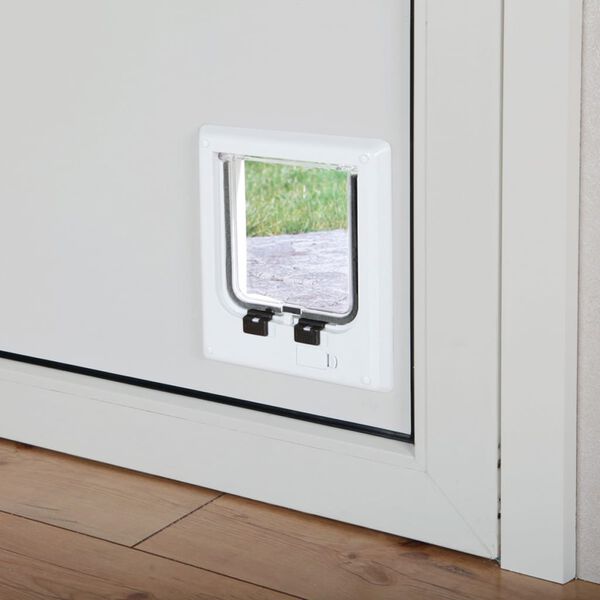 TRIXIE 4-Wege Freilauft&uuml;r elektromagnetisch 21,1x24,4 cm wei&szlig; 3869