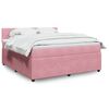 vidaXL Boxspringbett mit Matratze Rosa 180x200 cm Samt