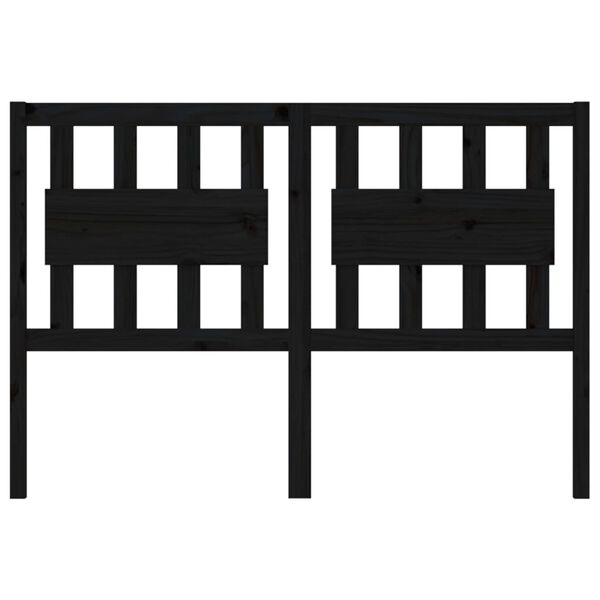 vidaXL Kopfteil Schwarz 125,5x4x100 cm Massivholz Kiefer