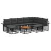 vidaXL Outdoor-Sofagarnitur 10 stk. 9-Sitzer Schwarz und Dunkelgrau