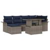 vidaXL Gartensofa-set 7 stk. Grau Poly-Rattan