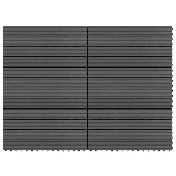 vidaXL Terrassendiele 6 pcs Schwarz 60 x 30 cm WPC