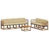vidaXL Outdoor-Sofagarnitur mit Kissen 8 pcs Natur und Beige