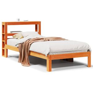 vidaXL Massivholzbett ohne Matratze Wachsbraun 75x190 cm Kiefernholz
