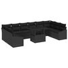 vidaXL Garten-Sofa-Set mit Kissen mit Speicher 11 pcs Schwarz
