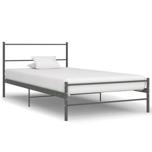 vidaXL Bettgestell Grau Metall 90&times;200 cm