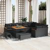 vidaXL Gartensofa-set 12 pcs Schwarz Poly-Rattan
