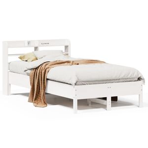 vidaXL Massivholzbett ohne Matratze Wei&szlig; 90x190 cm Kiefernholz