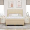 vidaXL Boxspringbett mit Matratze Creme 160 x 200 cm Stoff