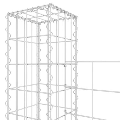 vidaXL Gabionenkorb U-Form mit 5 Säulen Eisen 500x20x200 cm