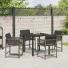 vidaXL Garten Essgruppe 5 pcs Grau Poly-Rattan