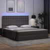 vidaXL Bett mit Stauraum und LED mit LED Grau 160 x 200 cm Kunstleder