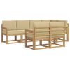 vidaXL Outdoor-Sofagarnitur 7 stk. Wei&szlig; und Beige Polyester