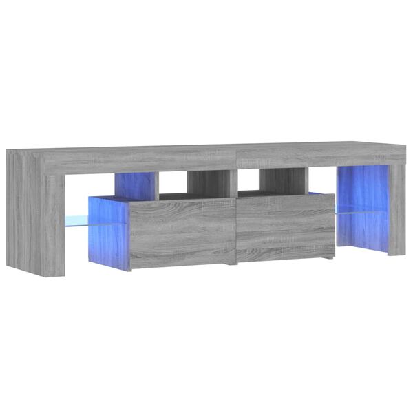 vidaXL TV-Schrank mit LED-Leuchten Grau Sonoma 140x36,5x40 cm