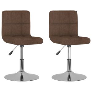 vidaXL Esszimmerst&uuml;hle 2 Stk. Drehbar Braun Stoff