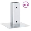 vidaXL Pfostentr&auml;ger Quadratisch 12 Stk. Silber 46x46mm Stahl Verzinkt