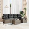 vidaXL Garten-Sofa-Set mit Kissen mit Speicher 6 pcs Grau Poly Rattan
