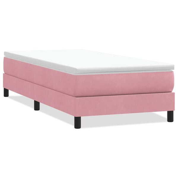 vidaXL Boxspringbett ohne Matratze Rosa 80x210 cm Samt
