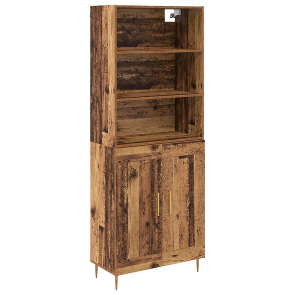 vidaXL Highboard Altholz 69,5 x 34 x 180 cm Holzwerkstoff