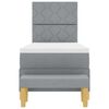 vidaXL Boxspringbett mit Matratze Hellgrau 80 x 200 cm Stoff