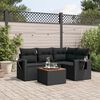 vidaXL 5-tlg. Garten-Sofagarnitur mit Kissen Schwarz Poly Rattan