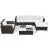 vidaXL 6-tlg. Garten-Lounge-Set mit Kissen Poly Rattan Braun