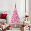 vidaXL K&uuml;nstlicher vorbeleuchteter Weihnachtsbaum Rosa 120 cm PVC