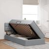 vidaXL Bett mit Stauraum und LED mit LED Hellgrau 100 x 200 cm Stoff